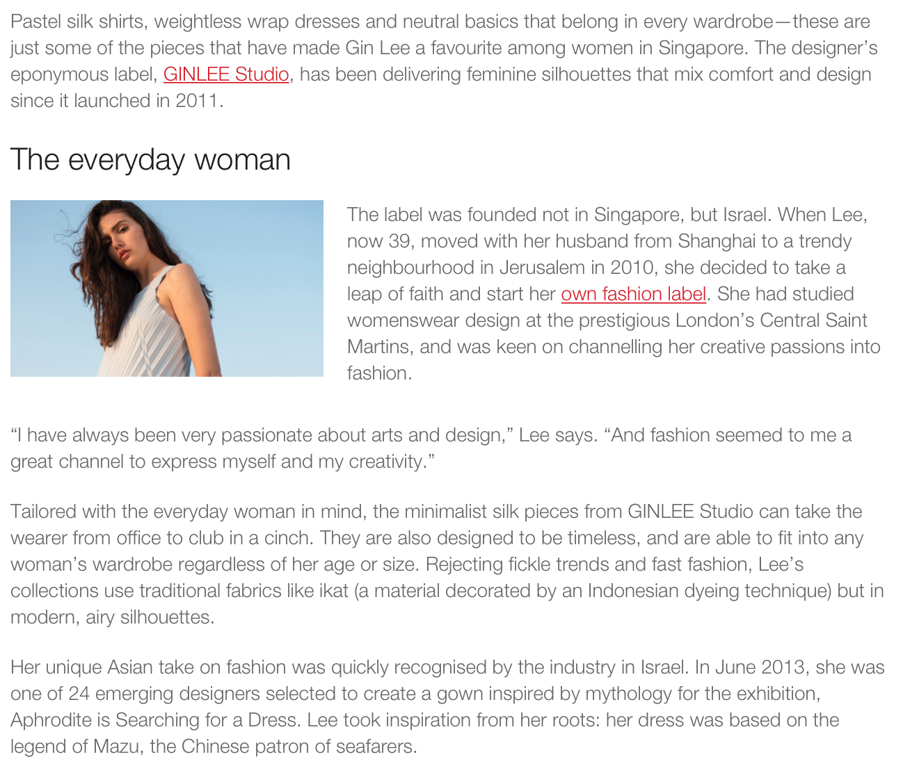 VISIT SINGAPORE: GINLEE: Feminine Threads For The Modern Woman
