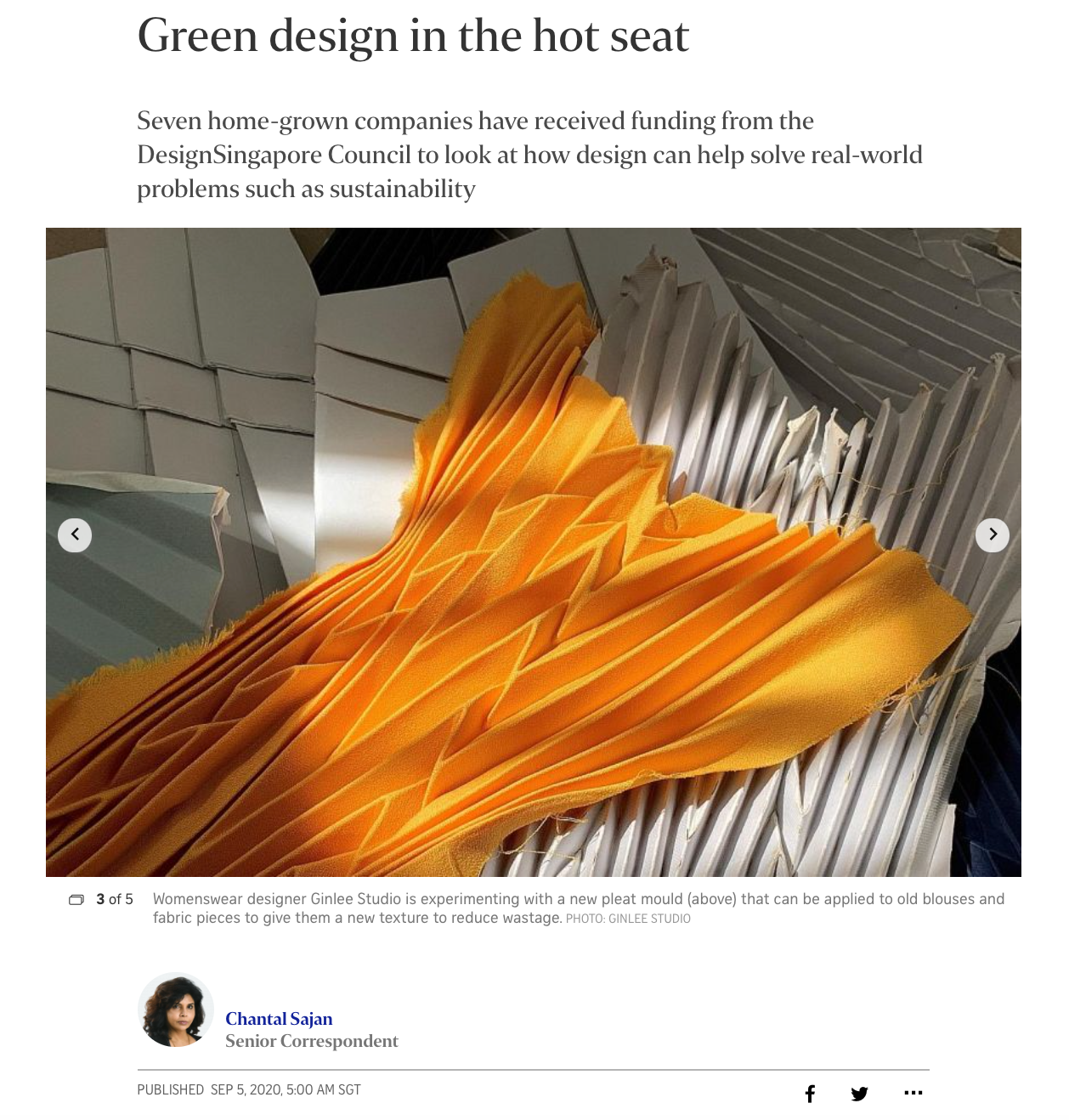 The Straits Times | Green design in the hot seat