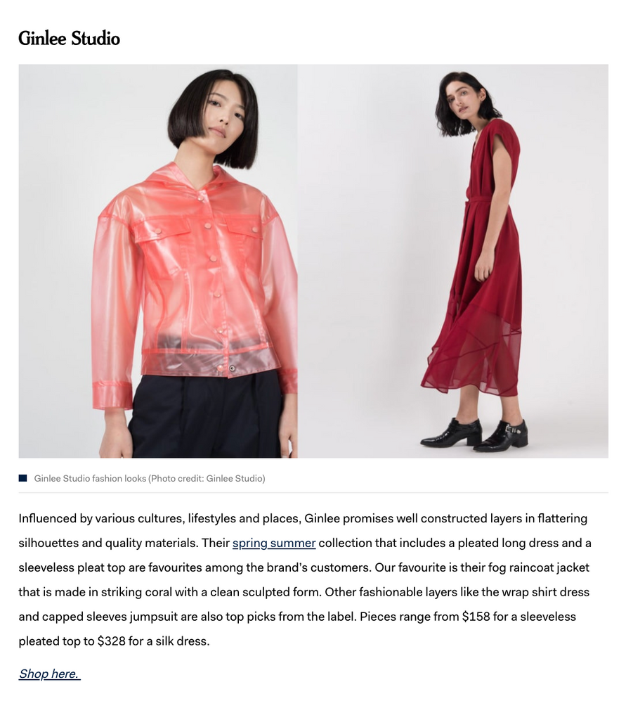 Lifestyle Asia: 9 Singaporean womenswear brand to shop for
